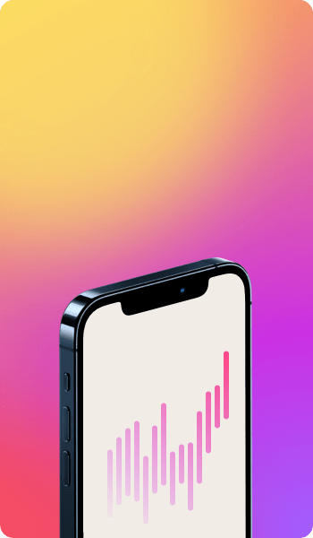 Phone image on a gradient background